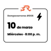 Rompecarreras #006: miércoles 10 de marzo de 2027, 8:00 p. m. (hora de Colombia). Ícono: rayo.